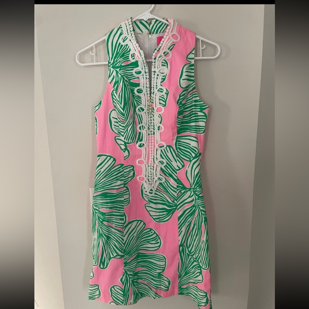 Lilly Pulitzer Mandevilla Baby Who Let The Fronds Out Alexa Shift Dress SZ 0